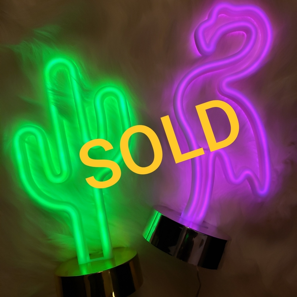 Flamingo & Cactus Neon Light